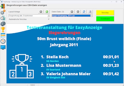 Siegerehrungen in EasyAnzeige